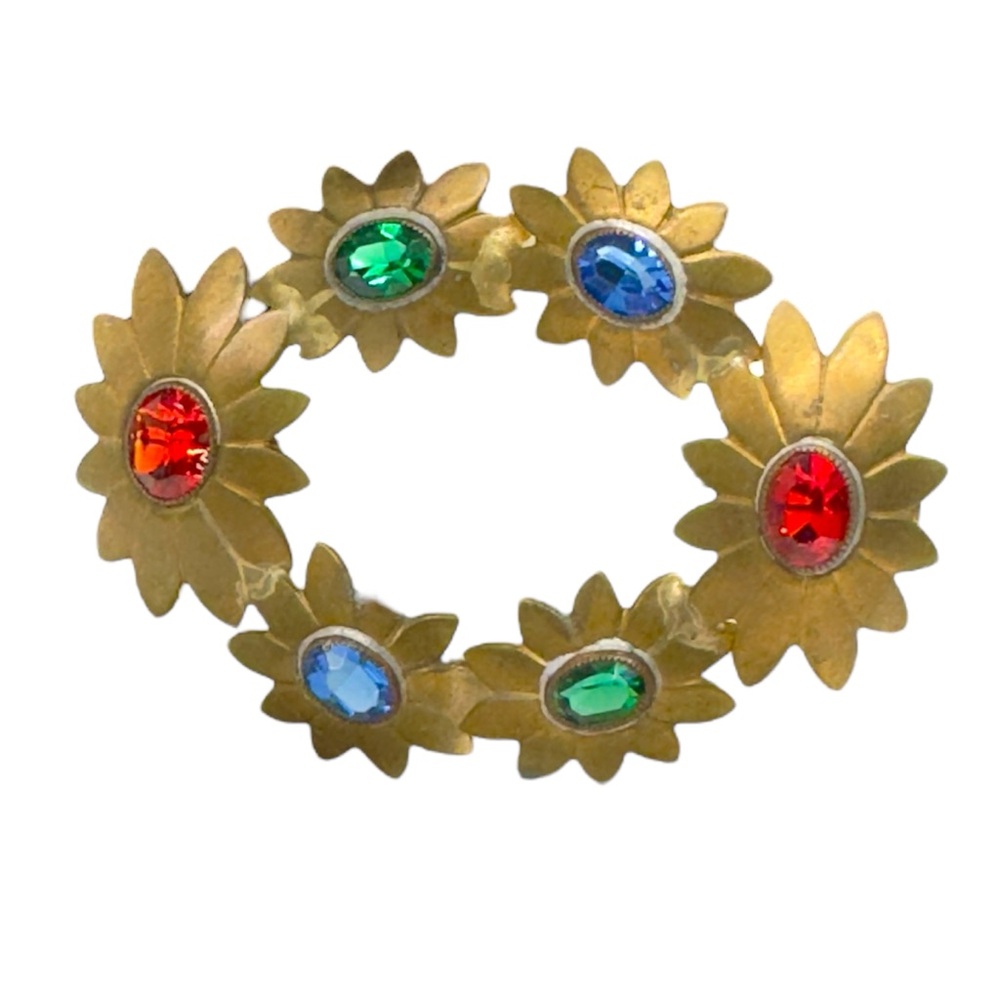 🎊🙌🍾🥂Host Pick🥰💋💎👑Vintage Art Deco Multicolored Paste Stone Brooch
